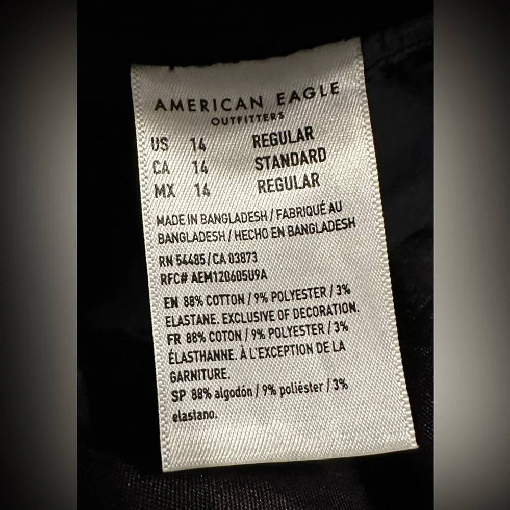 American Eagle Next Level Stretch High Rise Kick Boot Cut Black Jeans - Picture 8 of 8